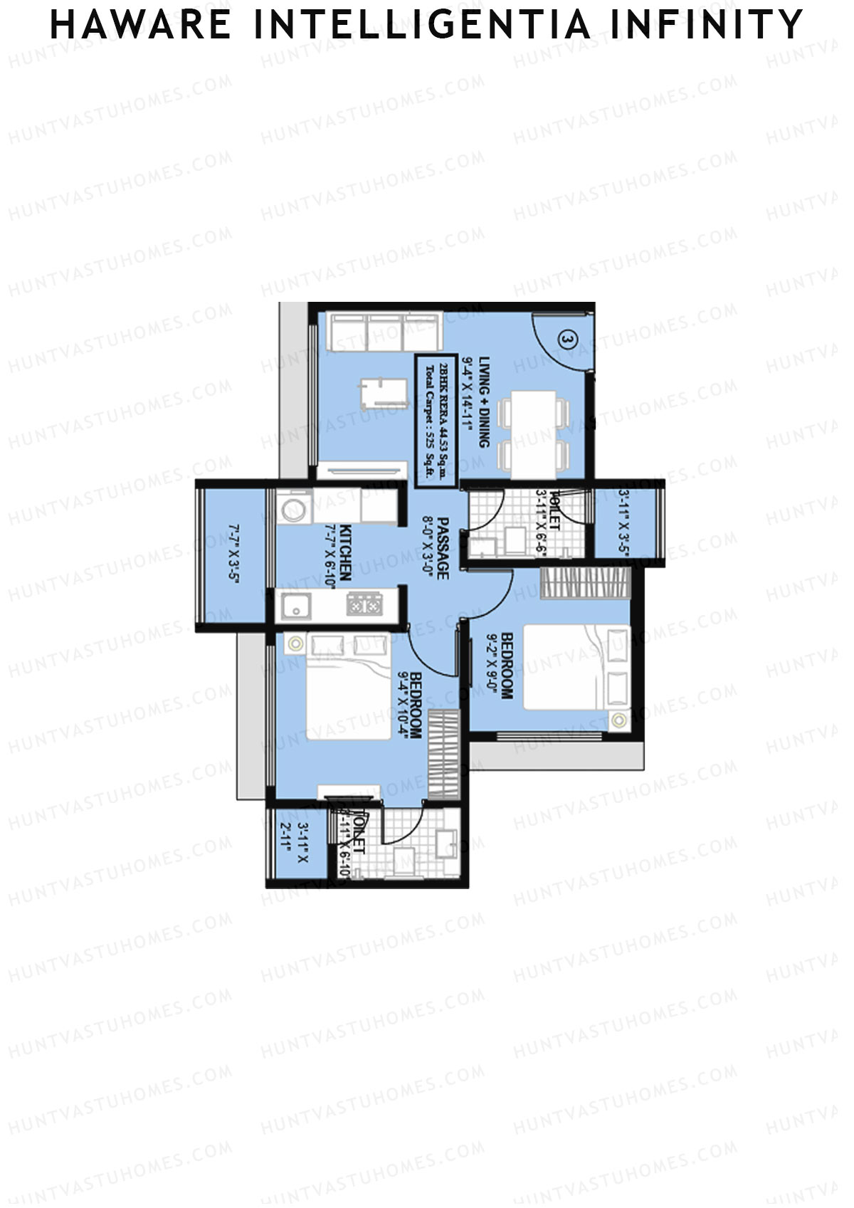 Haware Intelligentia Infinity Wing A Unit 3 Floor Plan