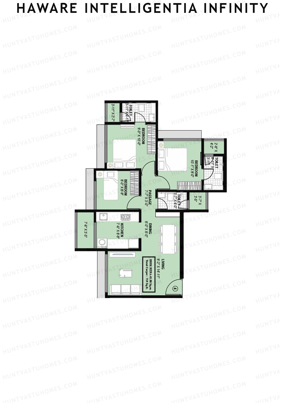 Haware Intelligentia Infinity Wing A Unit 4 Floor Plan