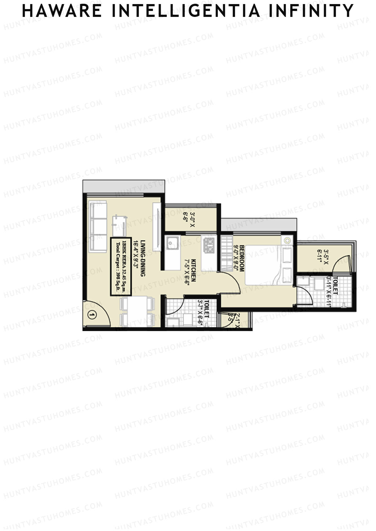 Haware Intelligentia Infinity Wing B Unit 1 Floor Plan