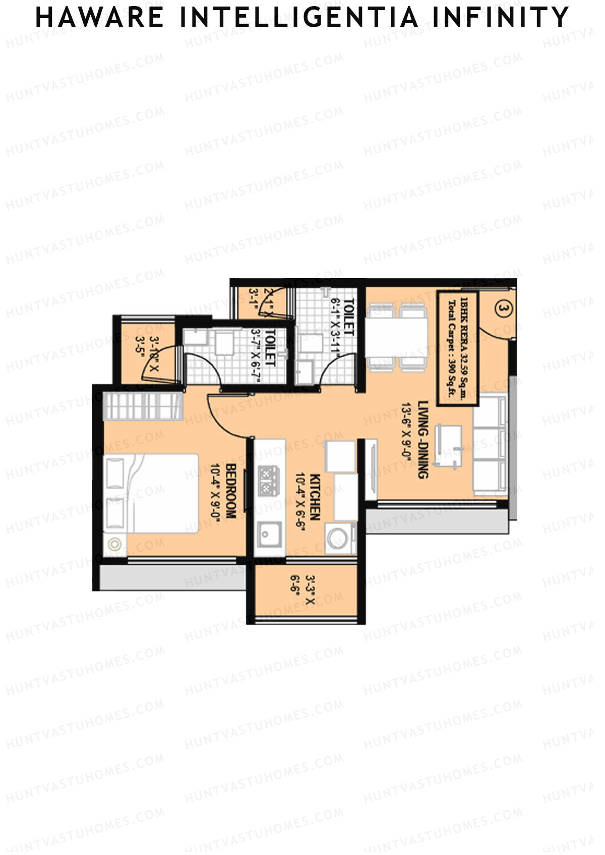 Haware Intelligentia Infinity Wing B Unit 3 Floor Plan