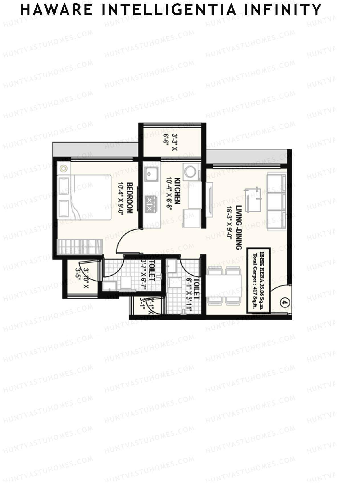 Haware Intelligentia Infinity Wing B Unit 4 Floor Plan