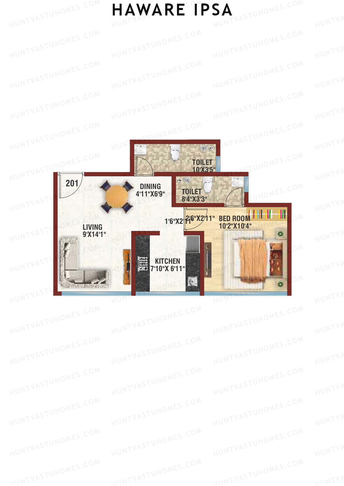 Haware IPSA Wing A Unit 1 Floor Plan