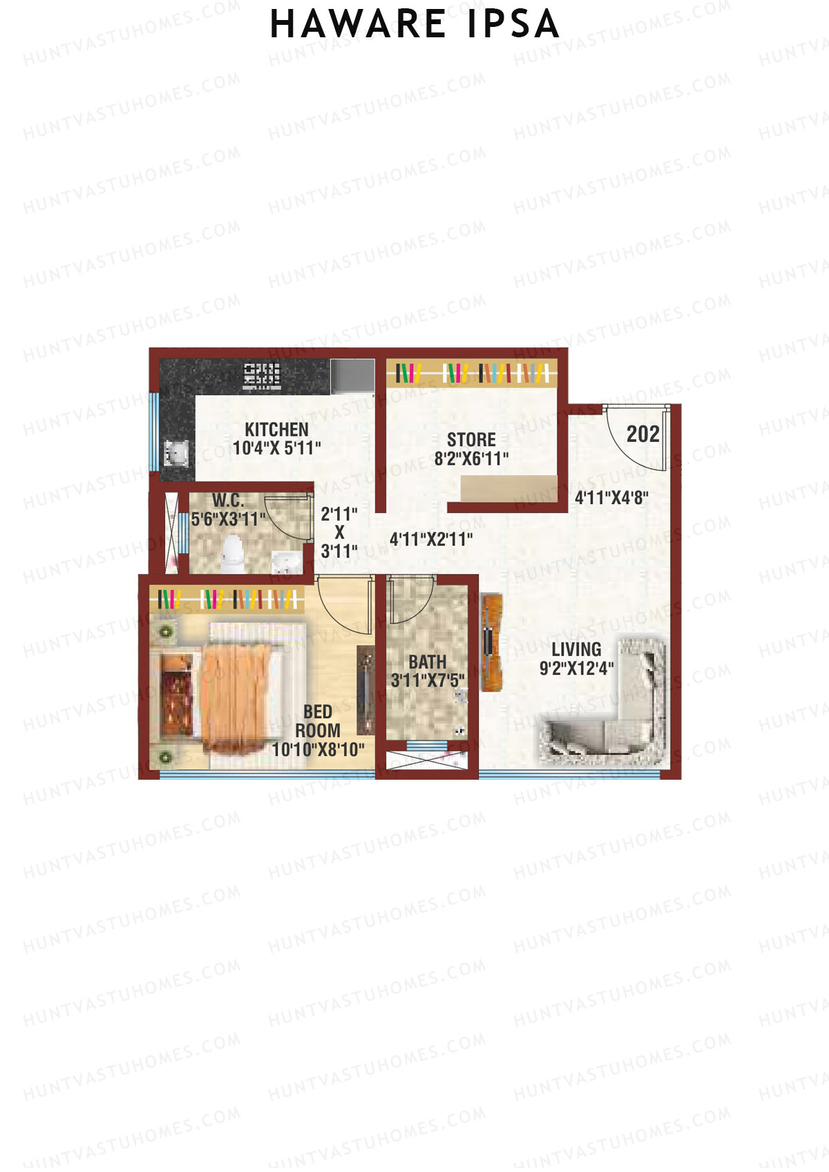 Haware IPSA Wing A Unit 2 Floor Plan