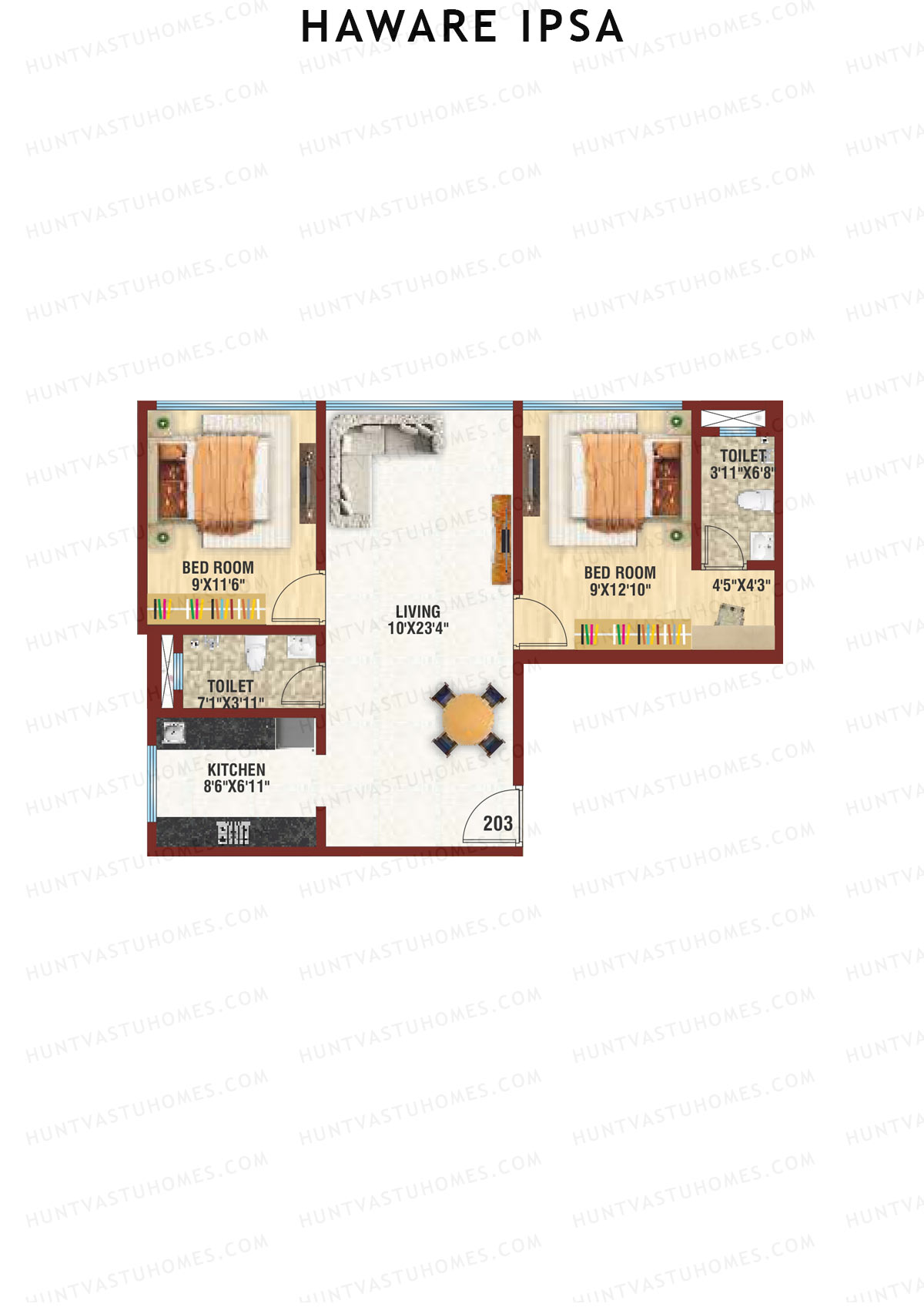 Haware IPSA Wing A Unit 3 Floor Plan