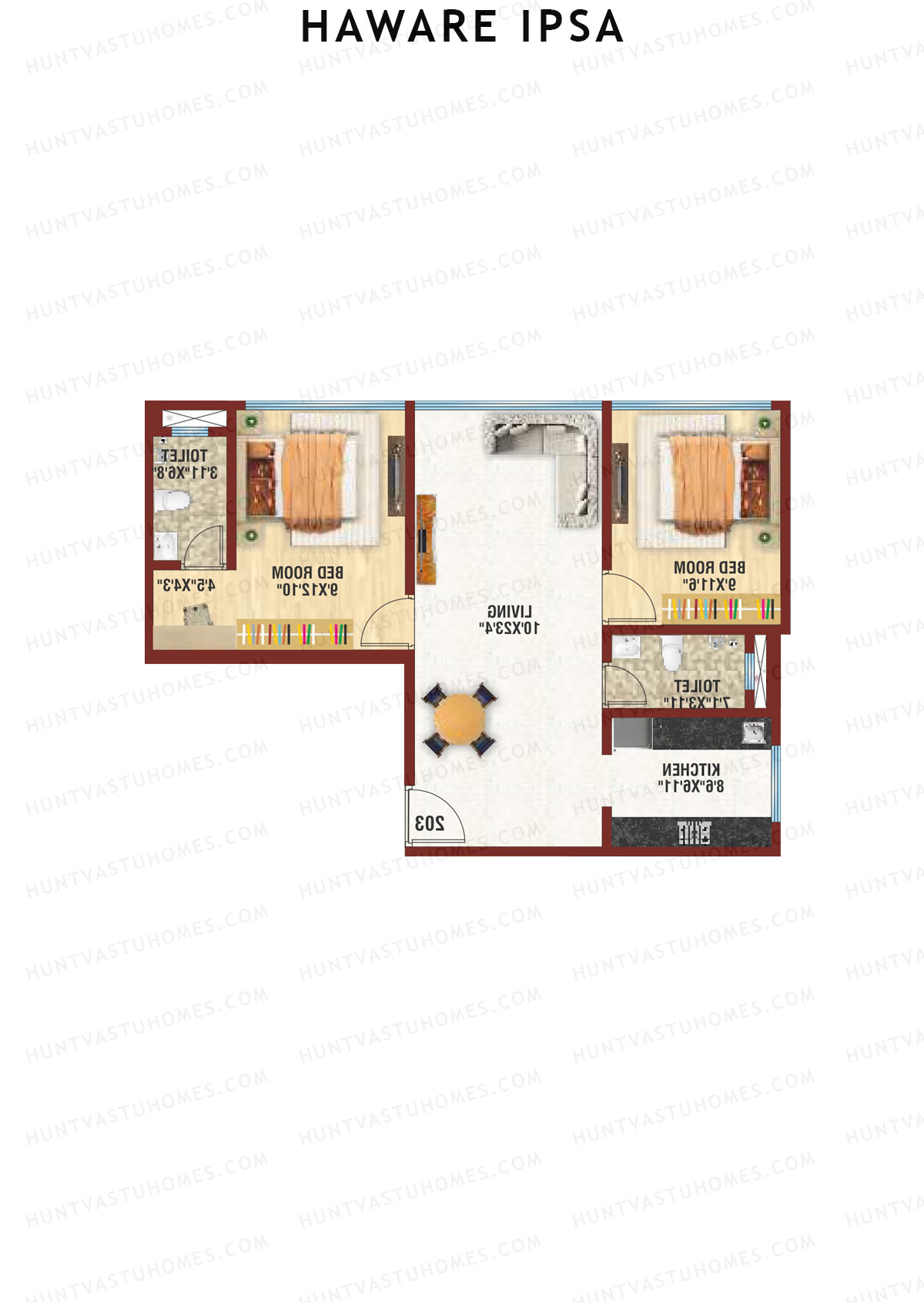 Haware IPSA Wing B Unit 1 Floor Plan