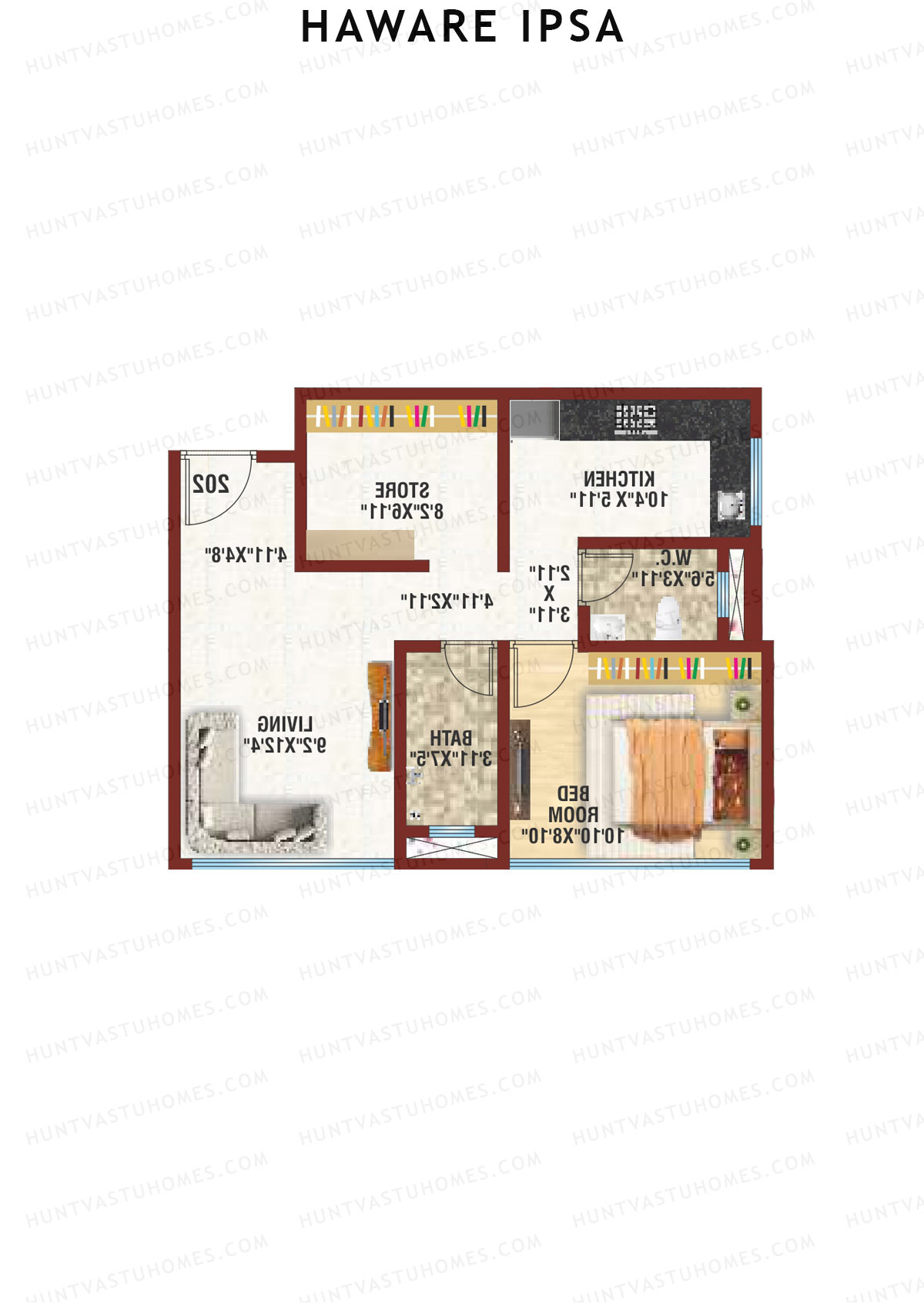 Haware IPSA Wing B Unit 2 Floor Plan