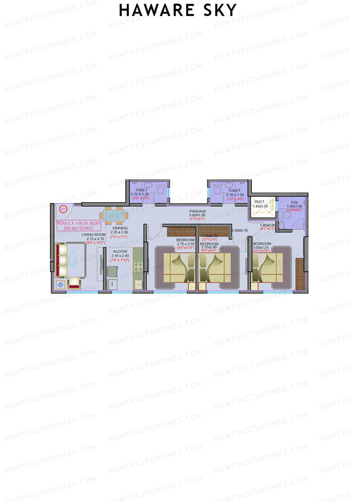 Haware Sky Wing A Unit 1 Floor Plan