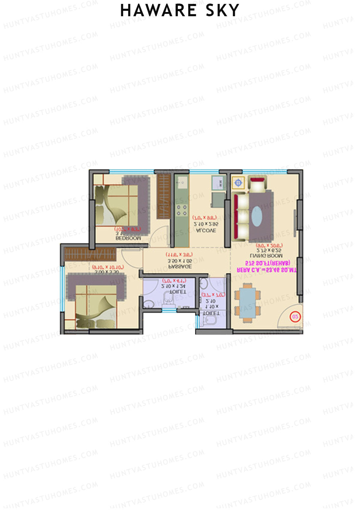 Haware Sky Wing A Unit 3 Floor Plan
