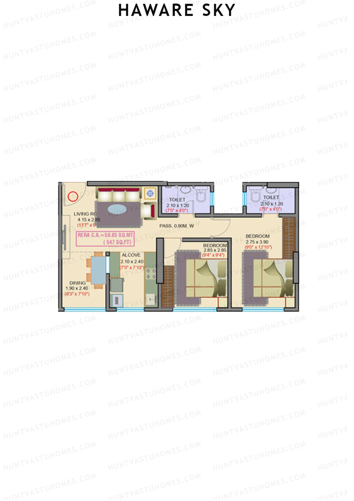 Haware Sky Wing B Unit 1 Floor Plan