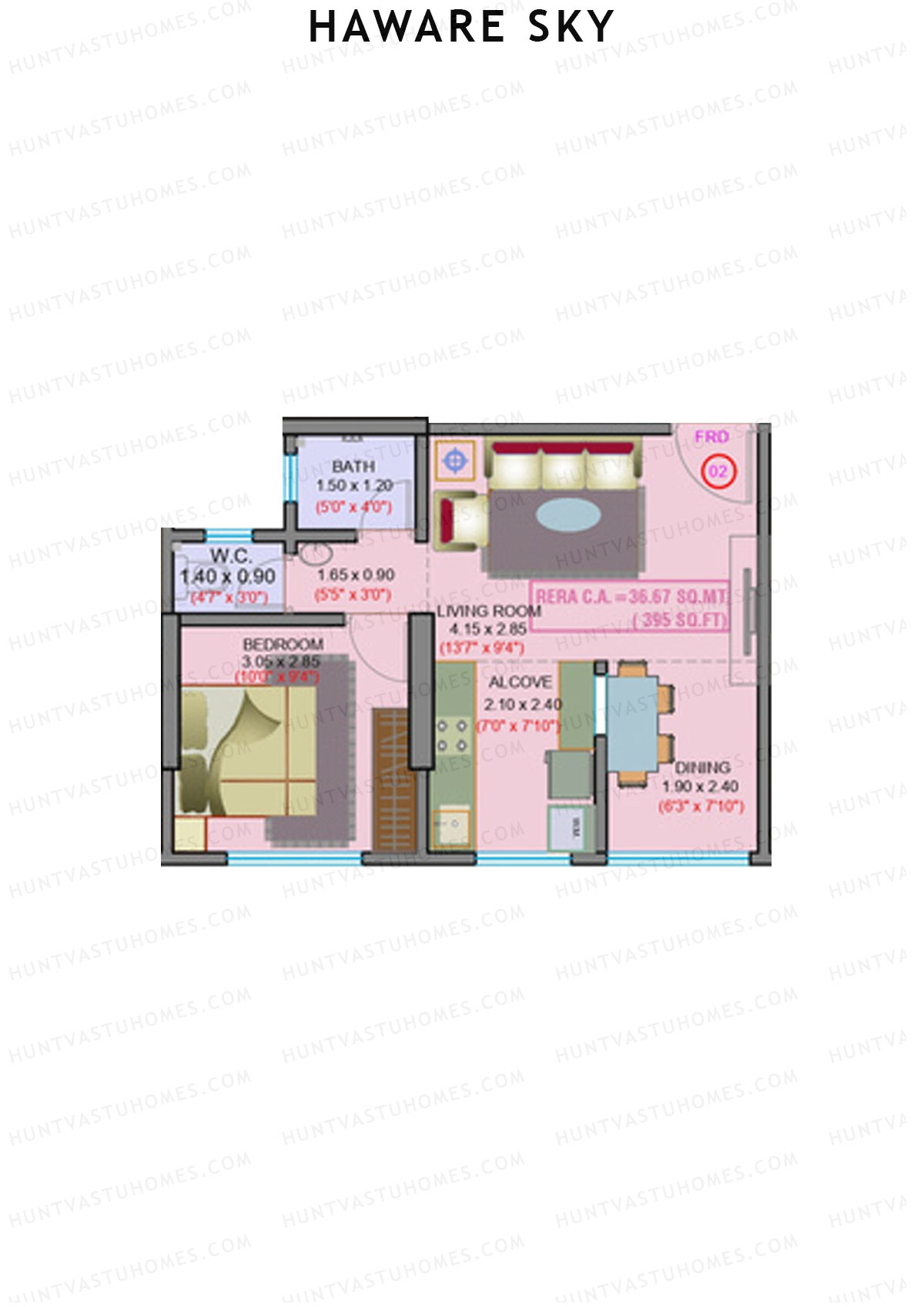 Haware Sky Wing B Unit 2 Floor Plan