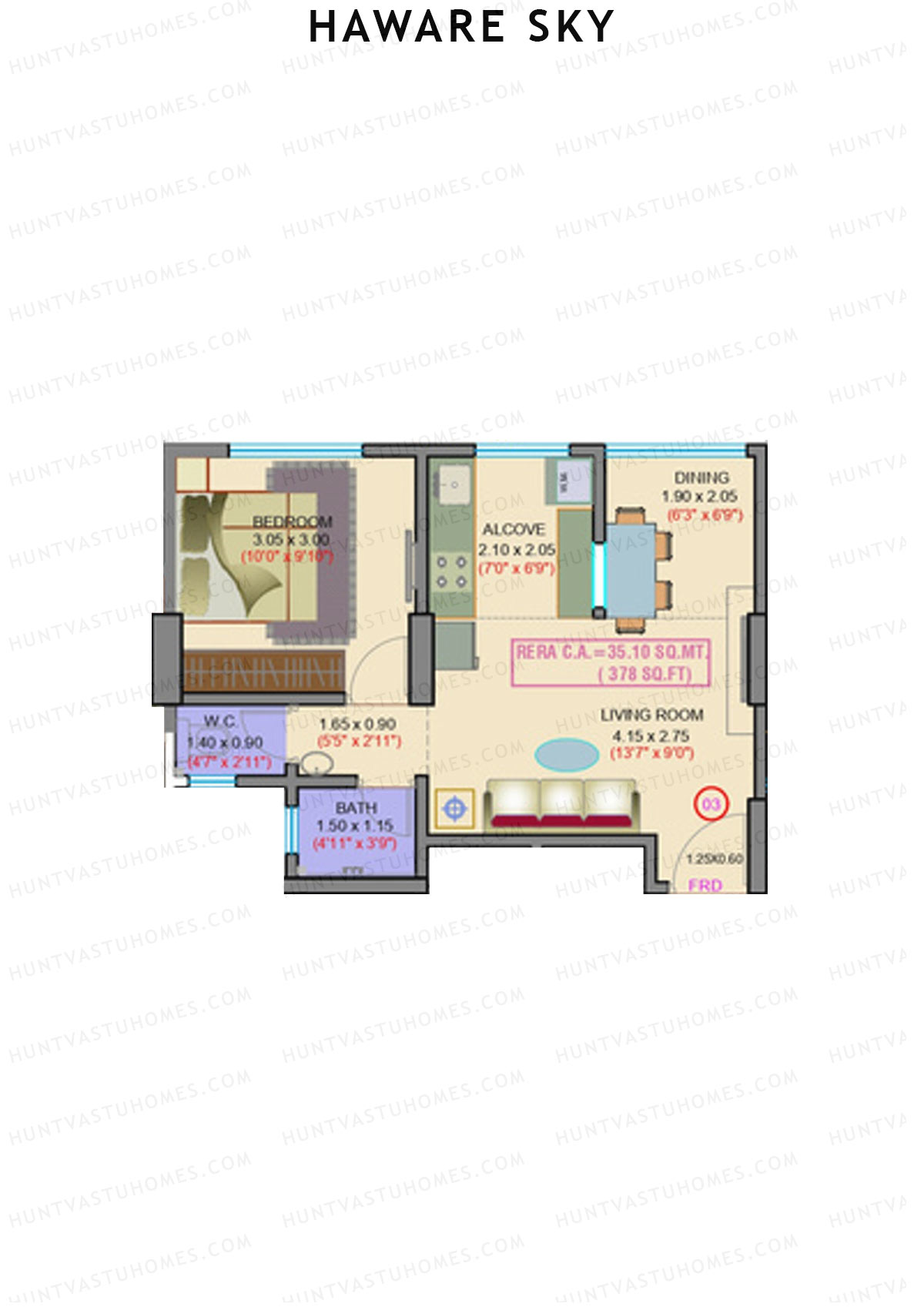 Haware Sky Wing B Unit 3 Floor Plan