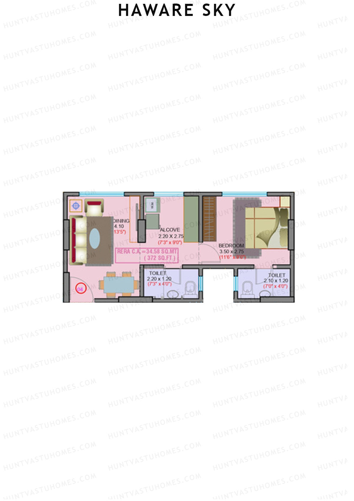 Haware Sky Wing B Unit 4 Floor Plan