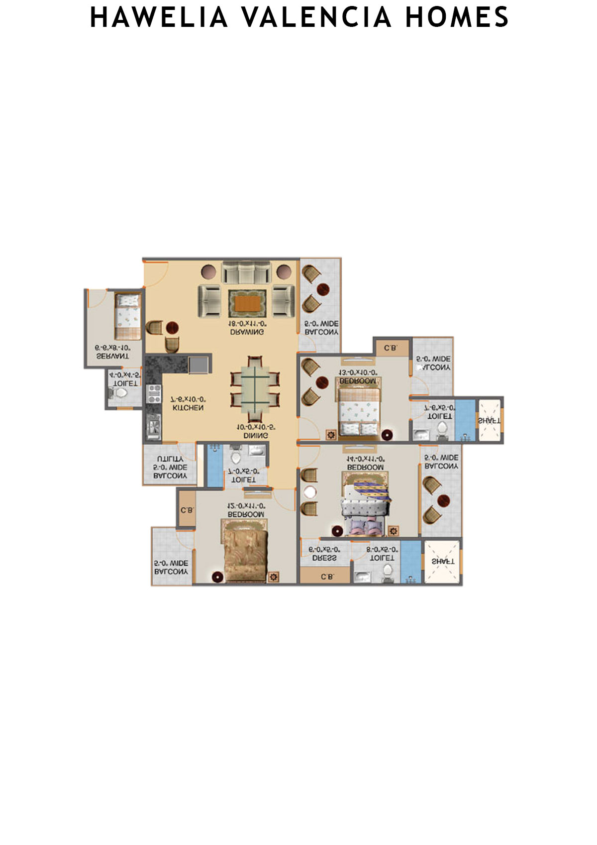 Hawelia Valencia Homes Tower C Unit 2 (Type HIG-5) Floor Plan