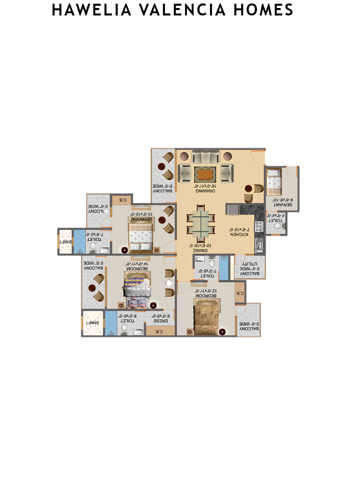 Hawelia Valencia Homes Tower C Unit 3 (Type HIG-5) Floor Plan