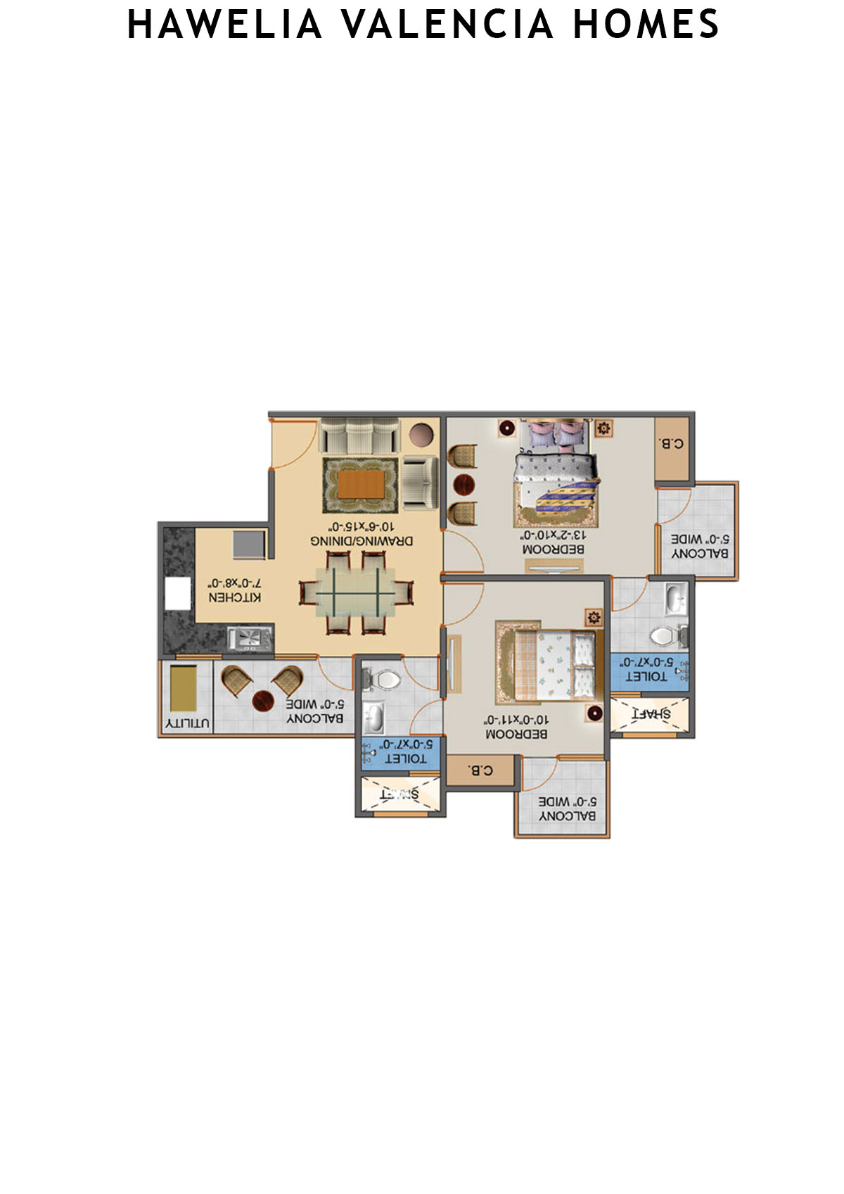 Hawelia Valencia Homes Tower F Unit 2 (Type MIG-1) Floor Plan