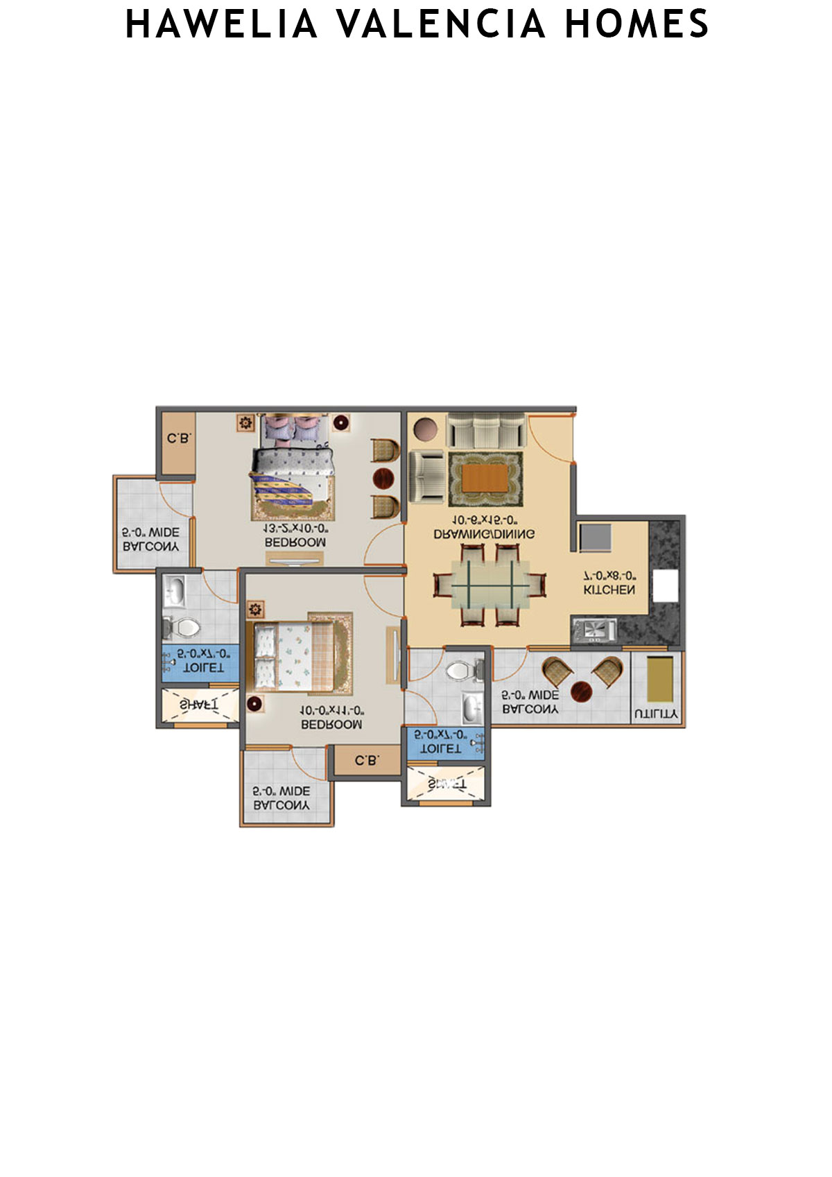 Hawelia Valencia Homes Tower F Unit 4 (Type MIG-1) Floor Plan