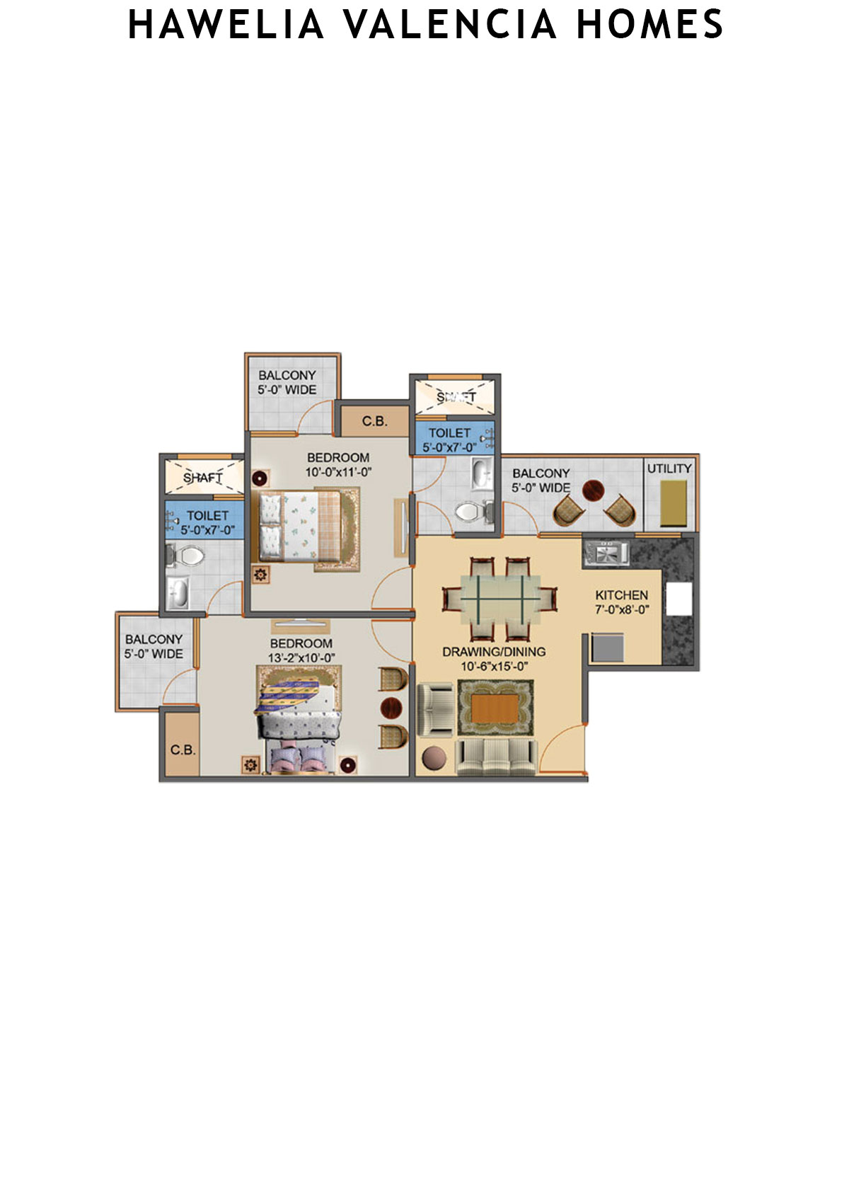 Hawelia Valencia Homes Tower F Unit 5 (Type MIG-1) Floor Plan
