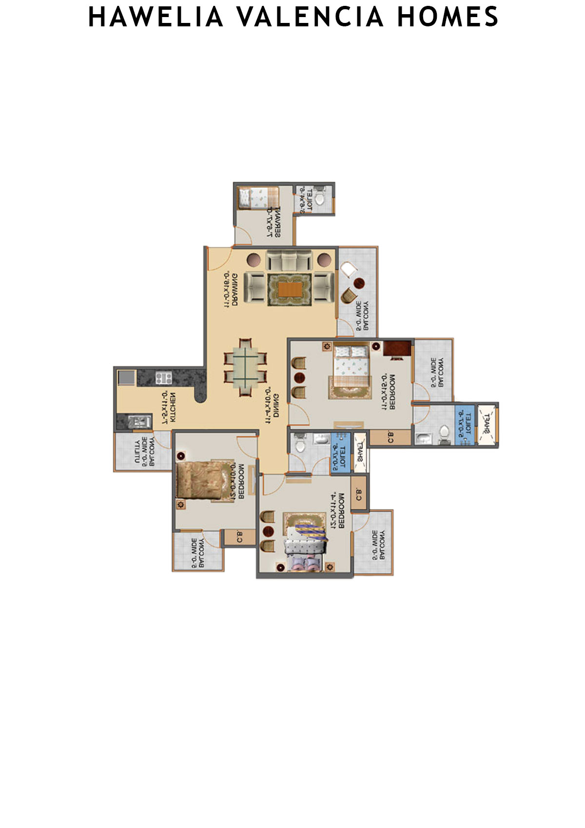 Hawelia Valencia Homes Tower G Unit 2 (Type HIG-2A) Floor Plan