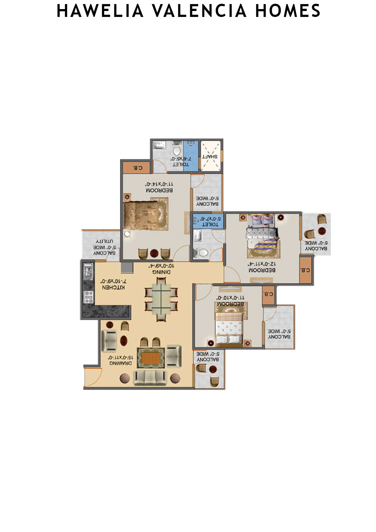 Hawelia Valencia Homes Tower I Unit 2 (Type  HIG-1) Floor Plan