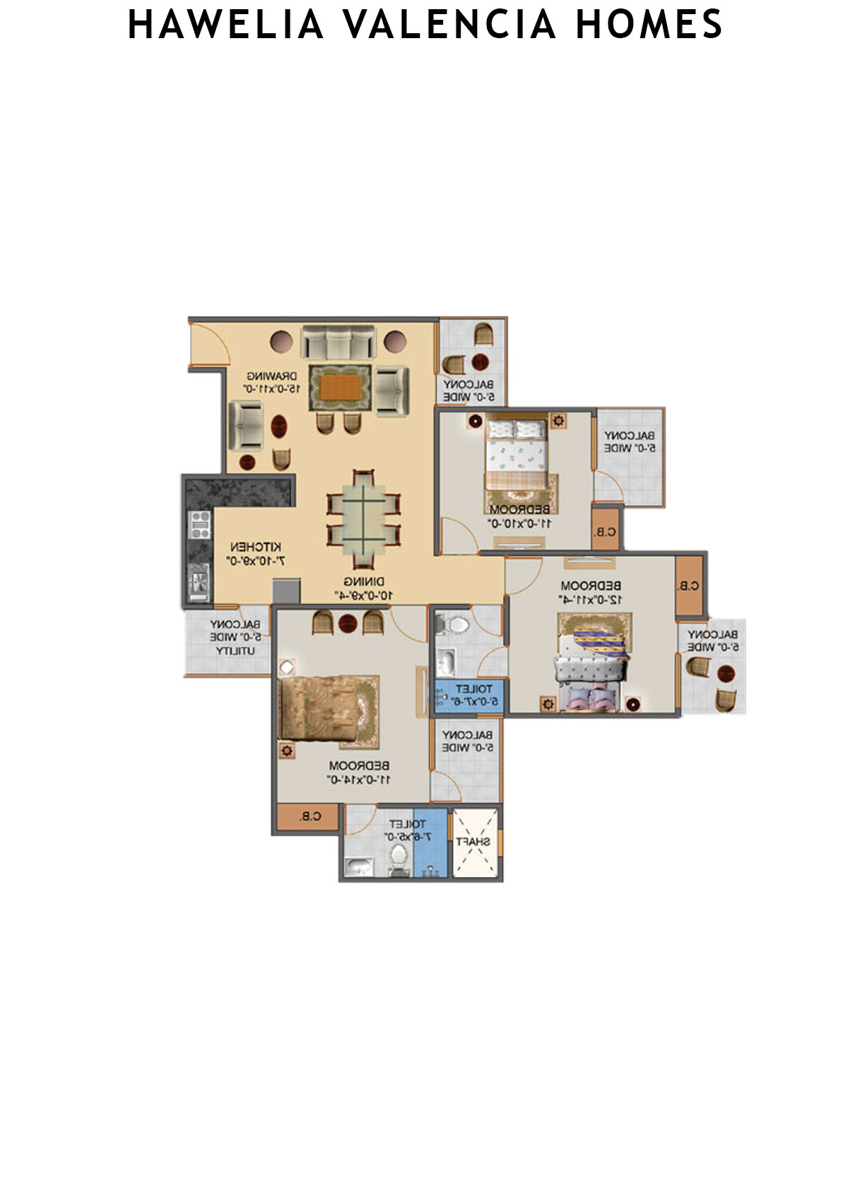 Hawelia Valencia Homes Tower I Unit 3 (Type  HIG-1) Floor Plan