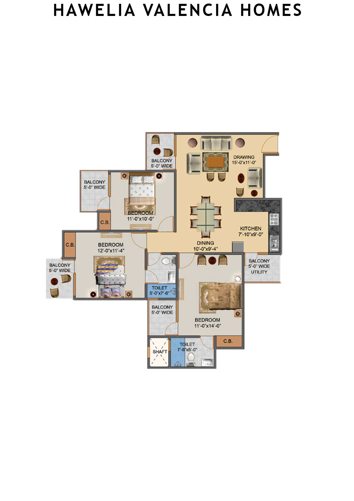 Hawelia Valencia Homes Tower I Unit 4 (Type  HIG-1) Floor Plan