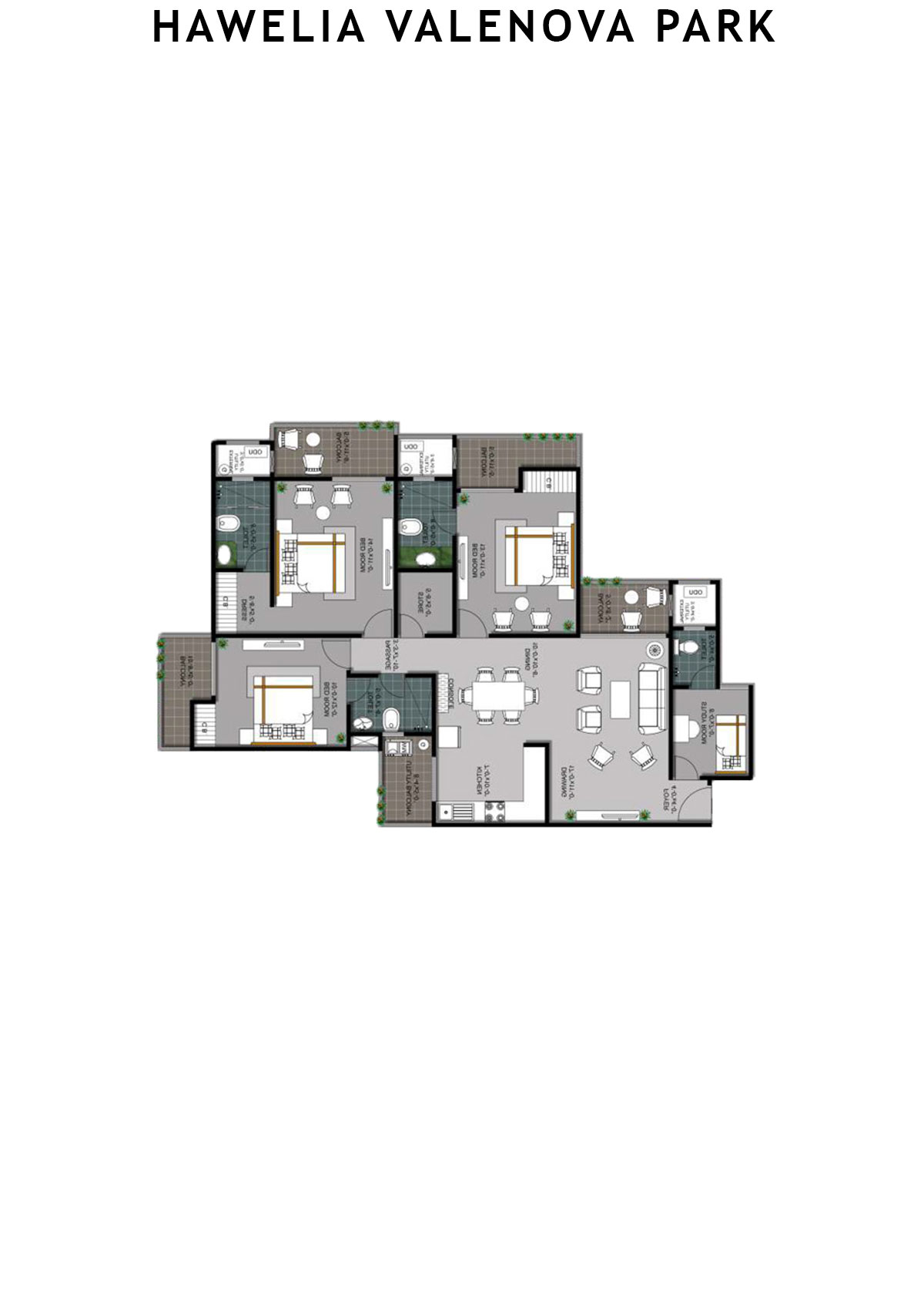 Hawelia Valenova Park Tower F Unit 3 (Type HIG-3) Floor Plan