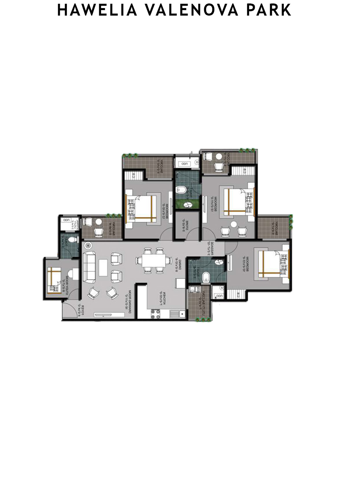 Hawelia Valenova Park Tower F Unit 4 (Type HIG-2) Floor Plan