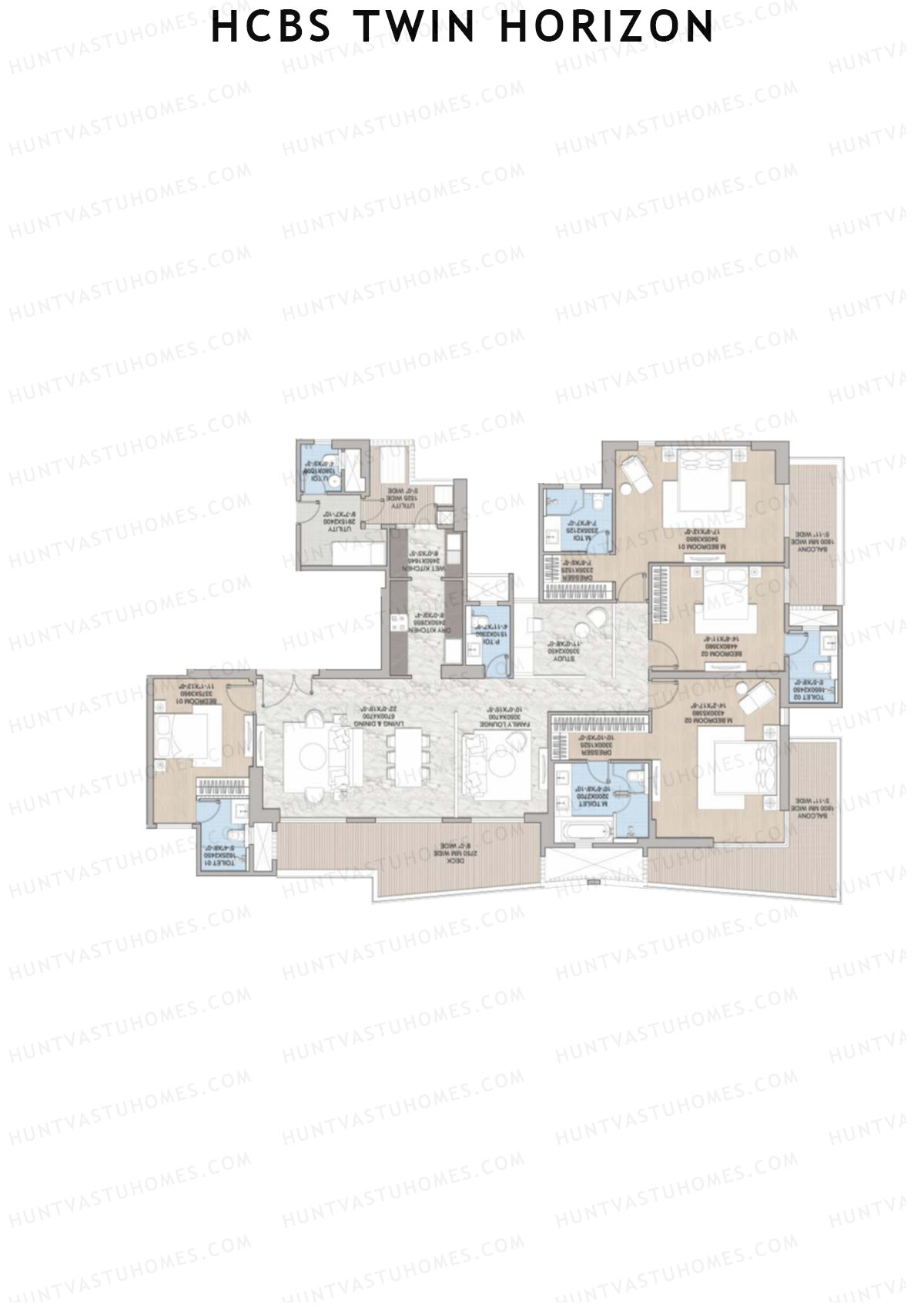 HCBS Twin Horizon Tower A Unit 1 (Type 2) Floor Plan