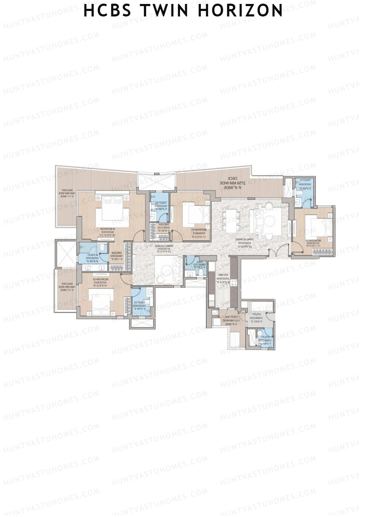 HCBS Twin Horizon Tower A Unit 3 (Type 1) Floor Plan