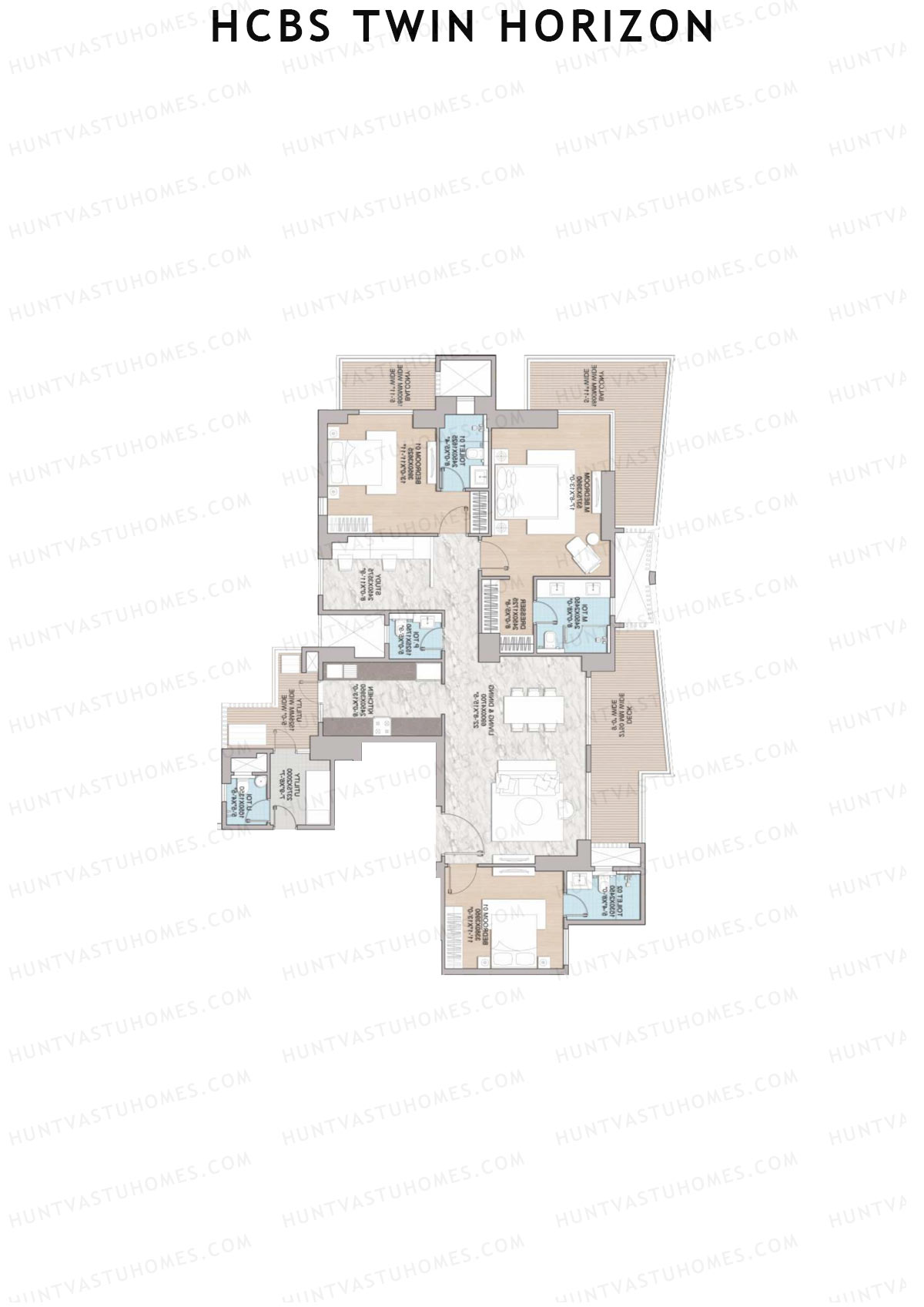 HCBS Twin Horizon Tower B Unit 4 (Type 1) Floor Plan