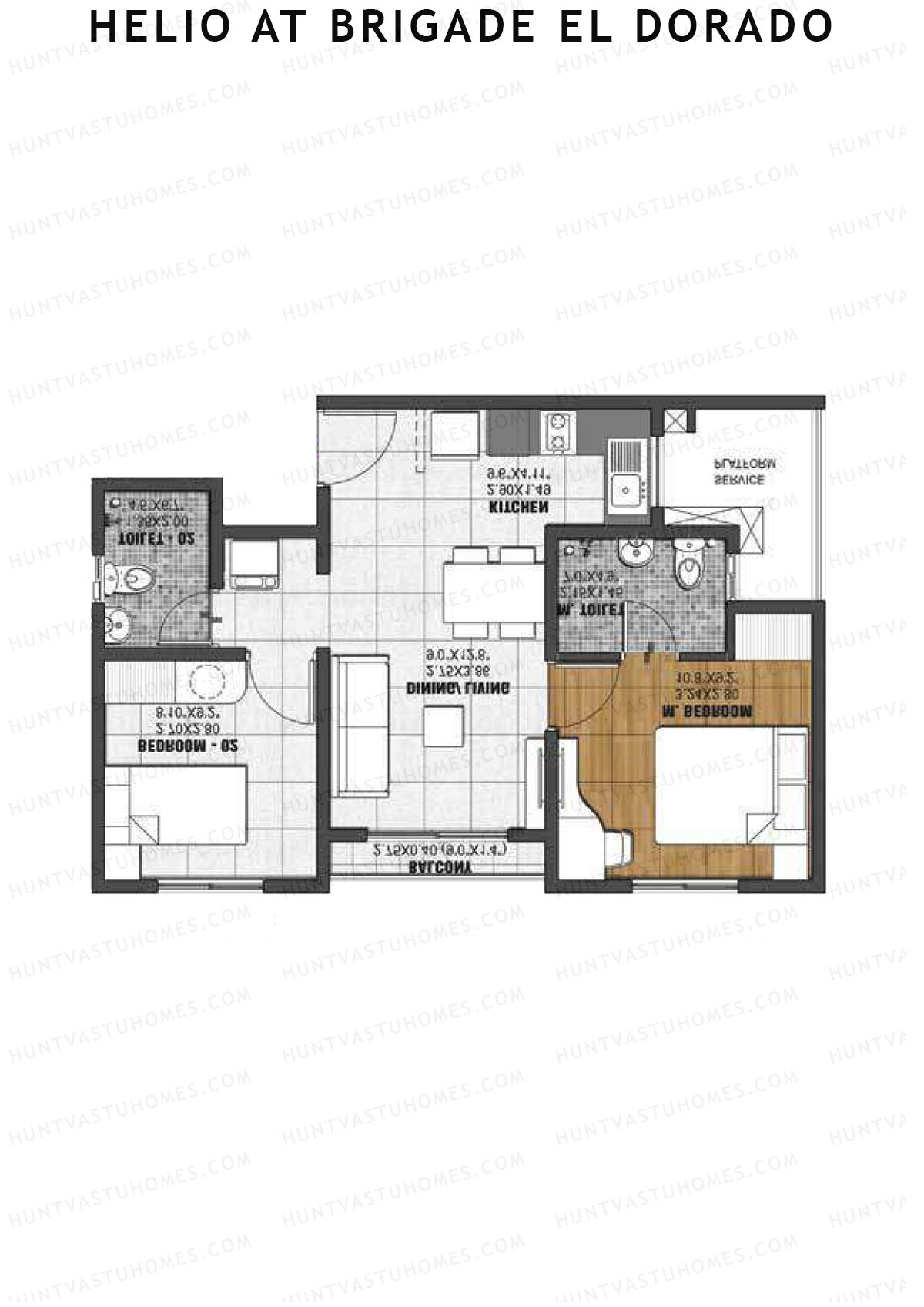 Helio at Brigade El Dorado Gallium Unit 17 (Type B1) Floor Plan