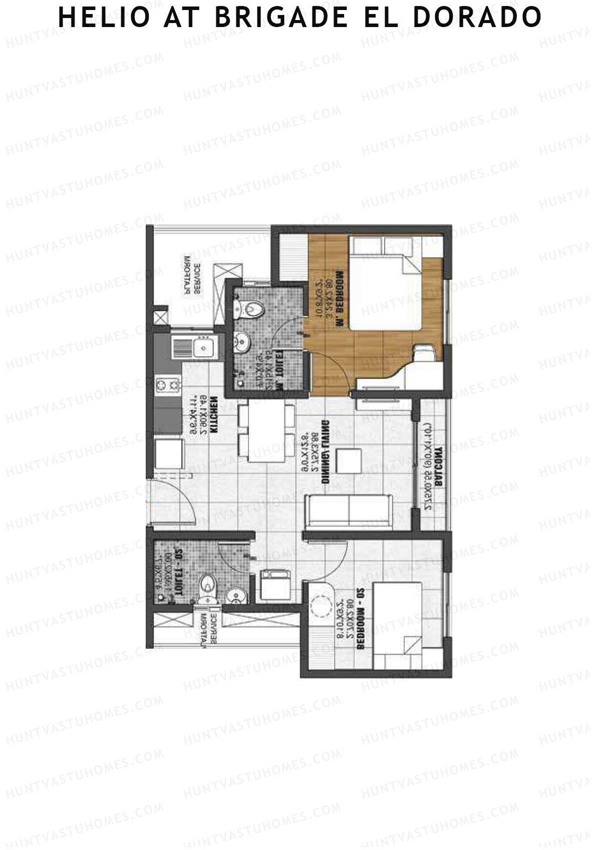 Helio at Brigade El Dorado Gallium Unit 20 (Type B) Floor Plan