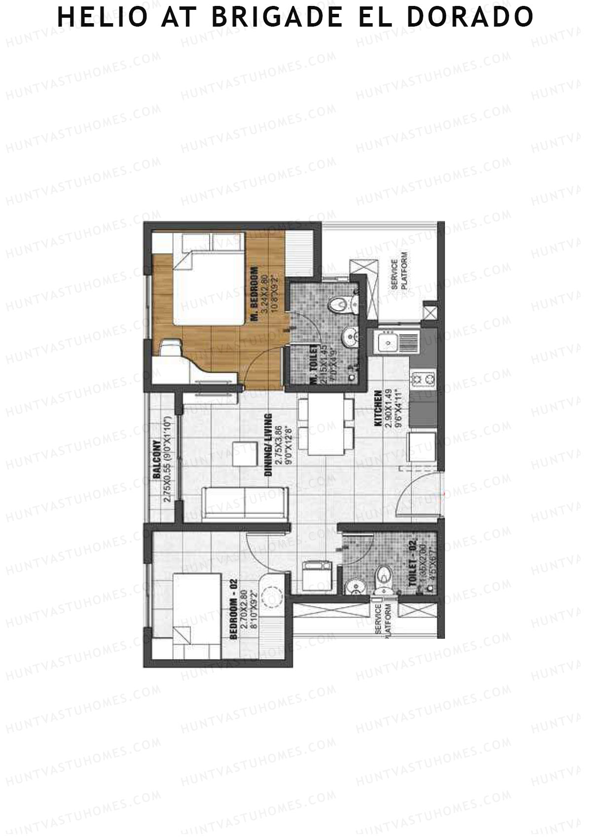 Helio at Brigade El Dorado Gallium Unit 23 (Type B) Floor Plan