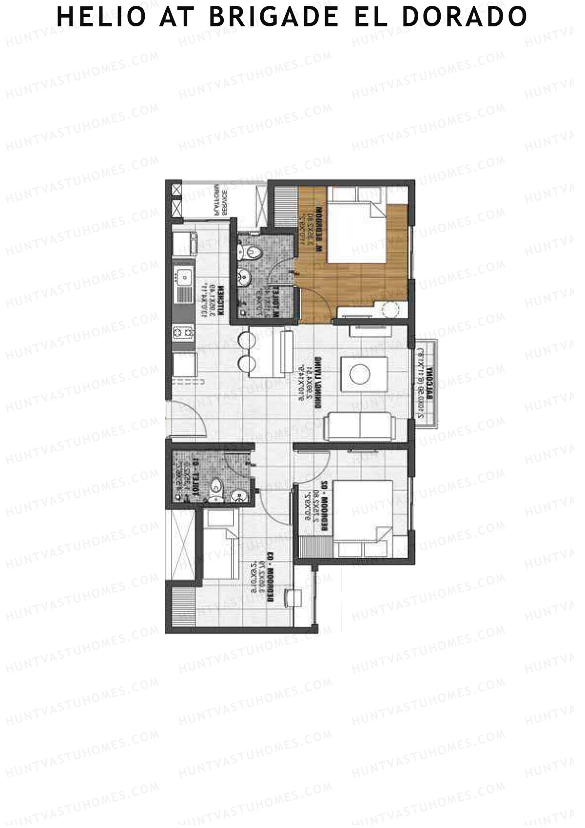 Helio at Brigade El Dorado Gallium Unit 7 (Type A) Floor Plan