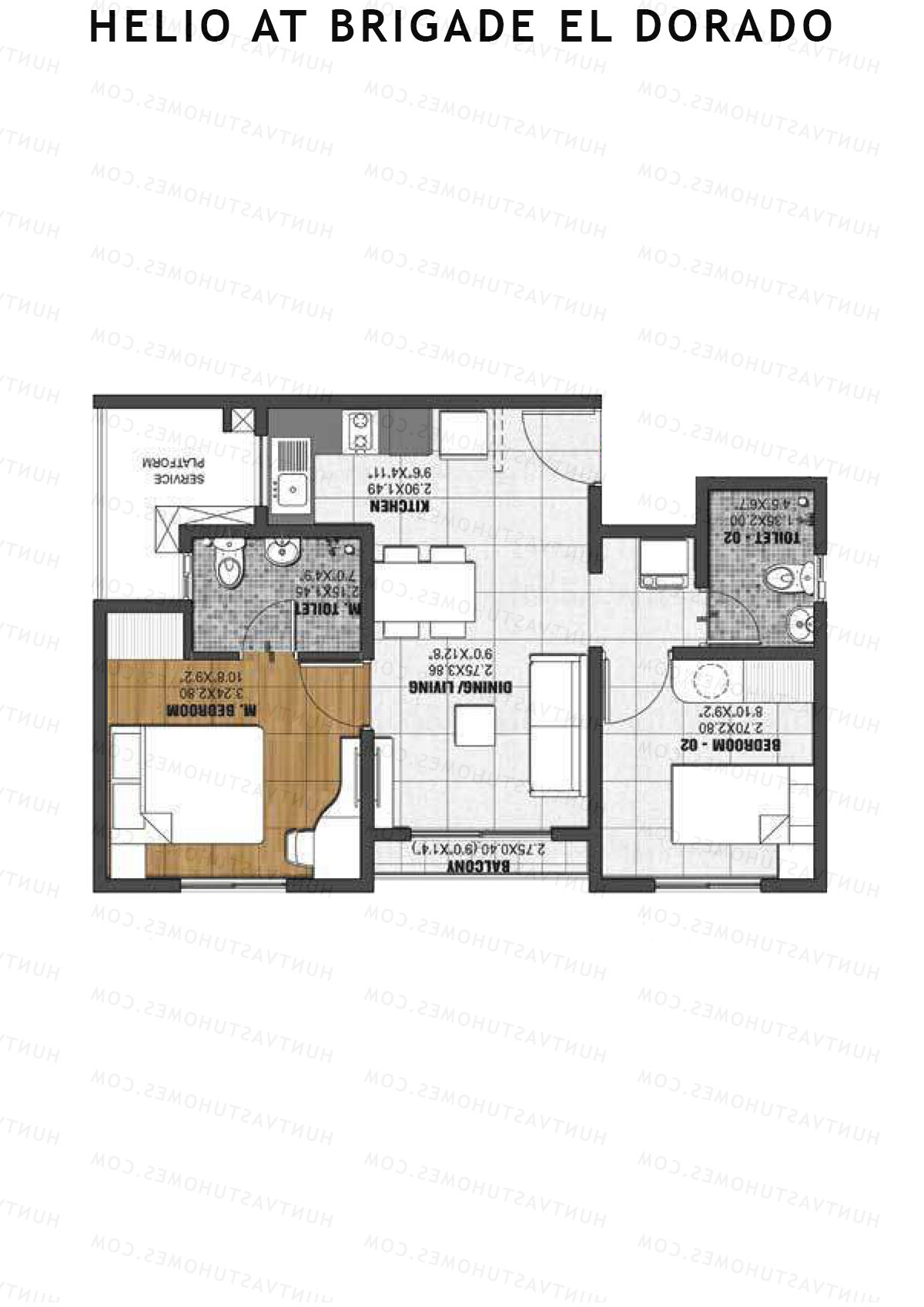 Helio at Brigade El Dorado Helio Unit 11 (Type B1) Floor Plan