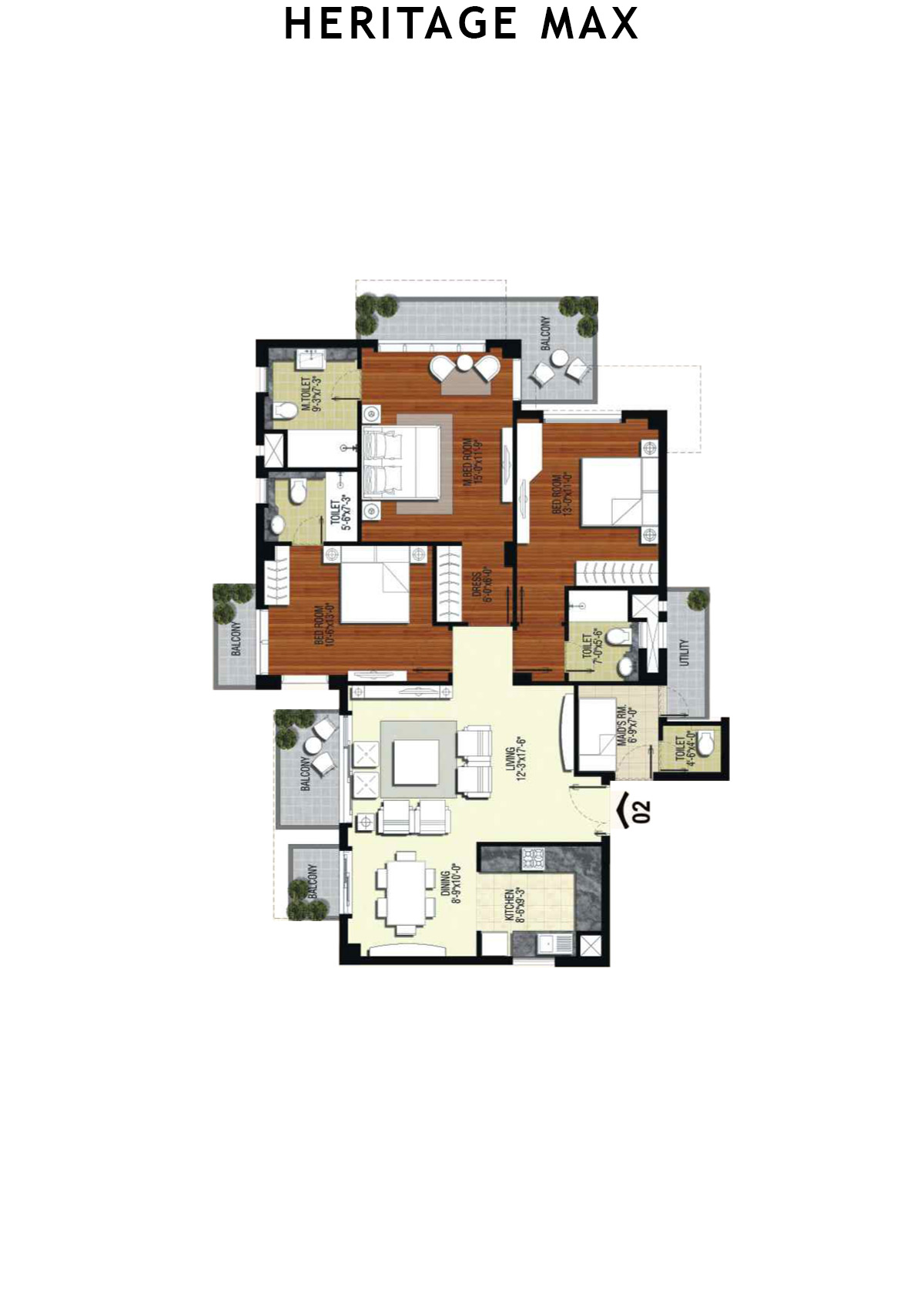 Heritage Max Tower B Unit 2 Floor Plan