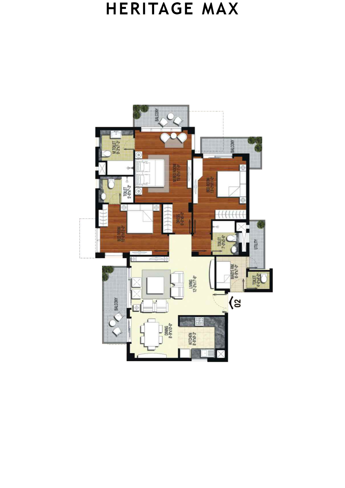 Heritage Max Tower B Unit 2 Floor Plan