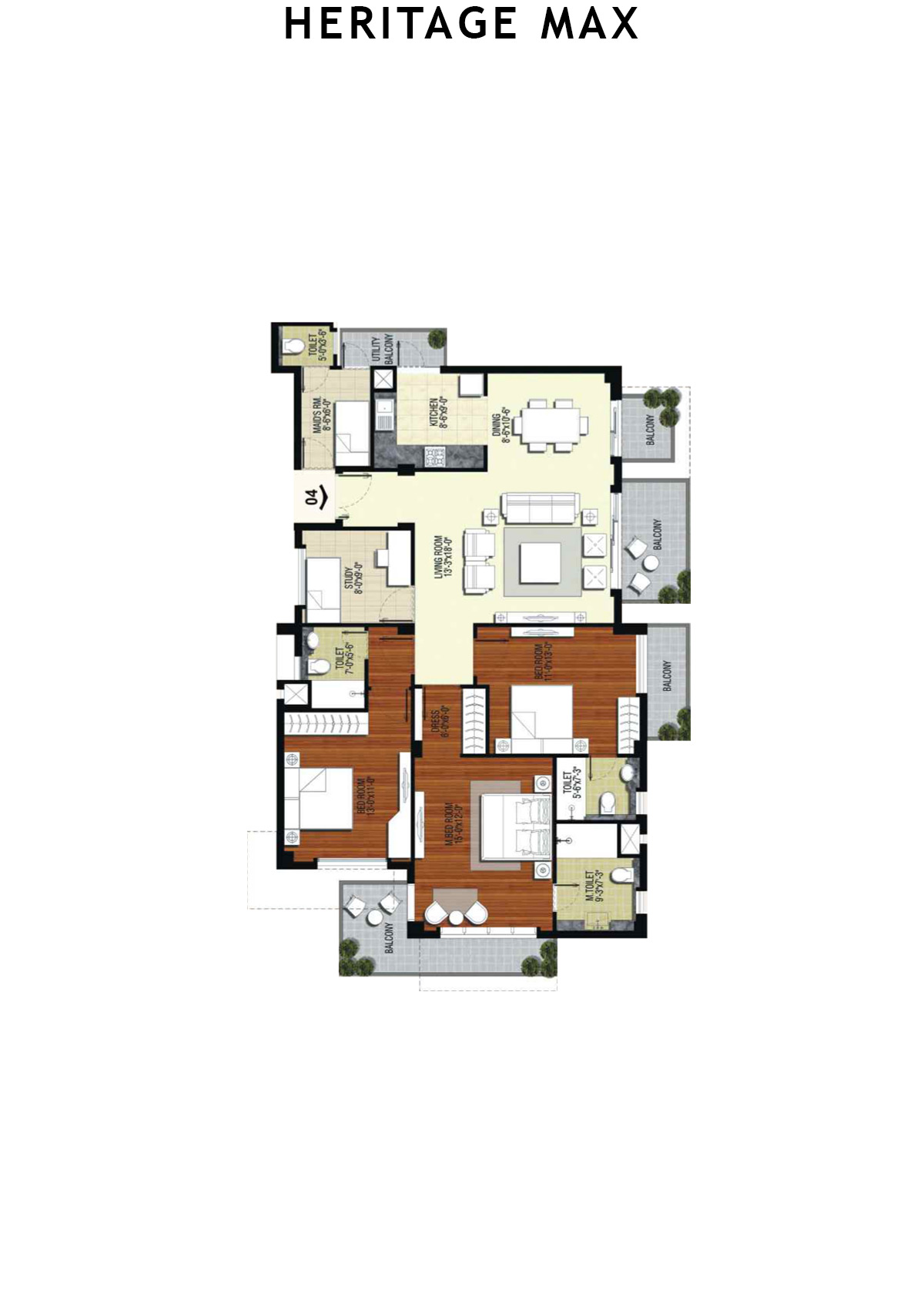 Heritage Max Tower B Unit 4 Floor Plan