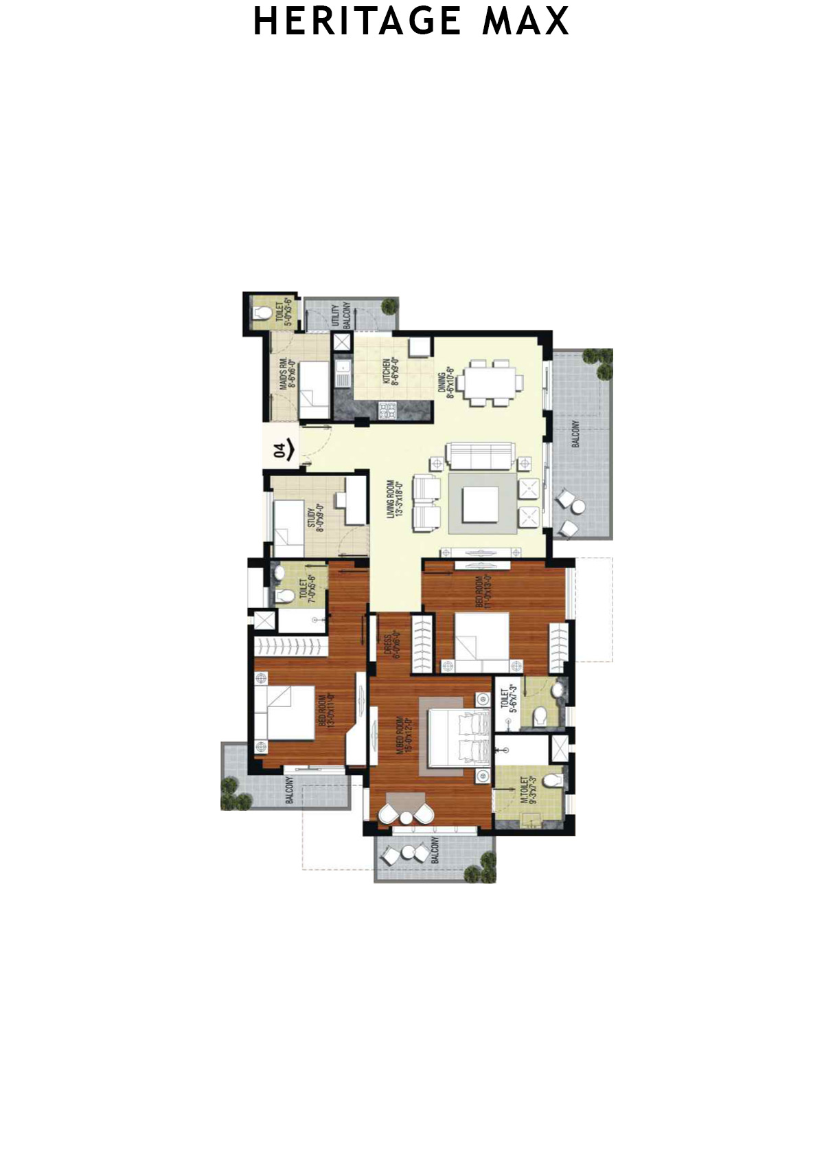 Heritage Max Tower B Unit 4 Floor Plan