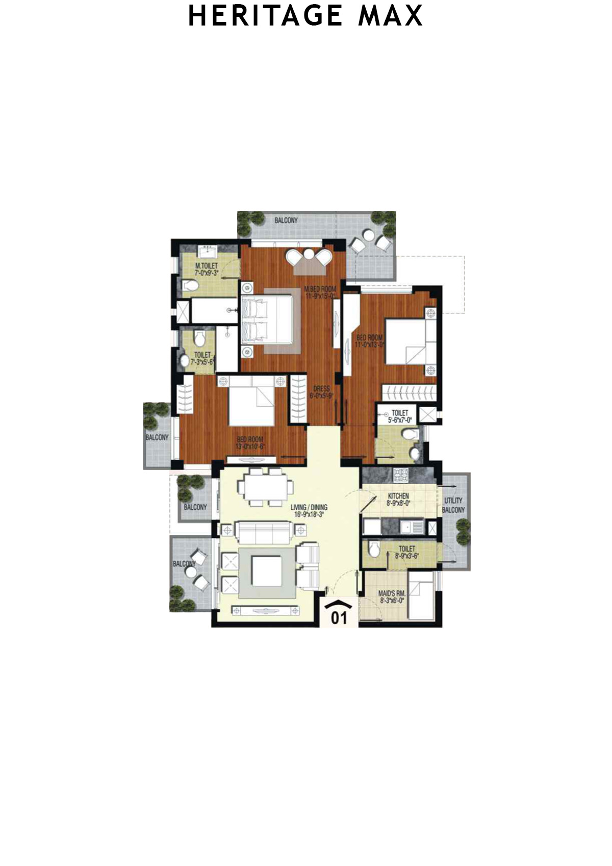 Heritage Max Tower C Unit 1 Floor Plan