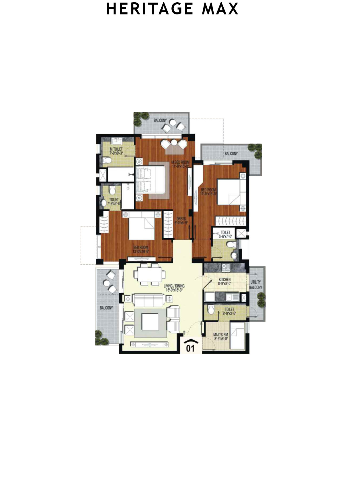 Heritage Max Tower C Unit 1 Floor Plan