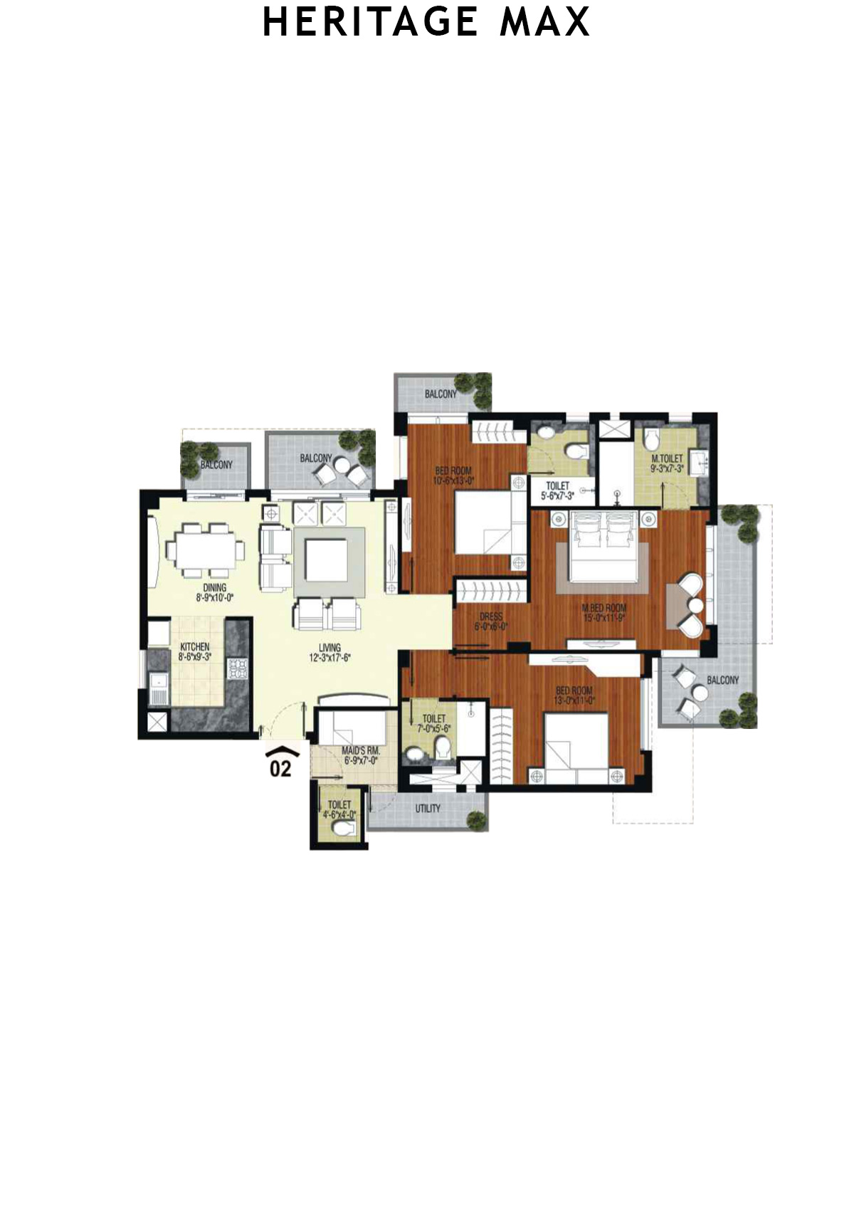 Heritage Max Tower C Unit 2 Floor Plan