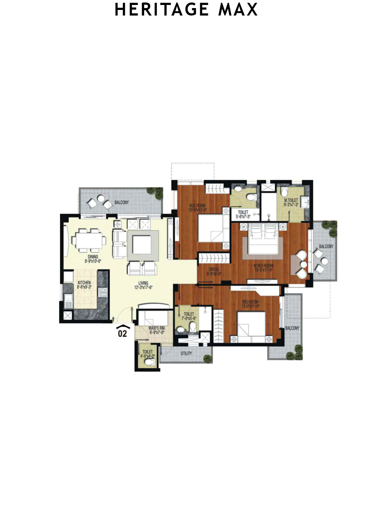 Heritage Max Tower C Unit 2 Floor Plan