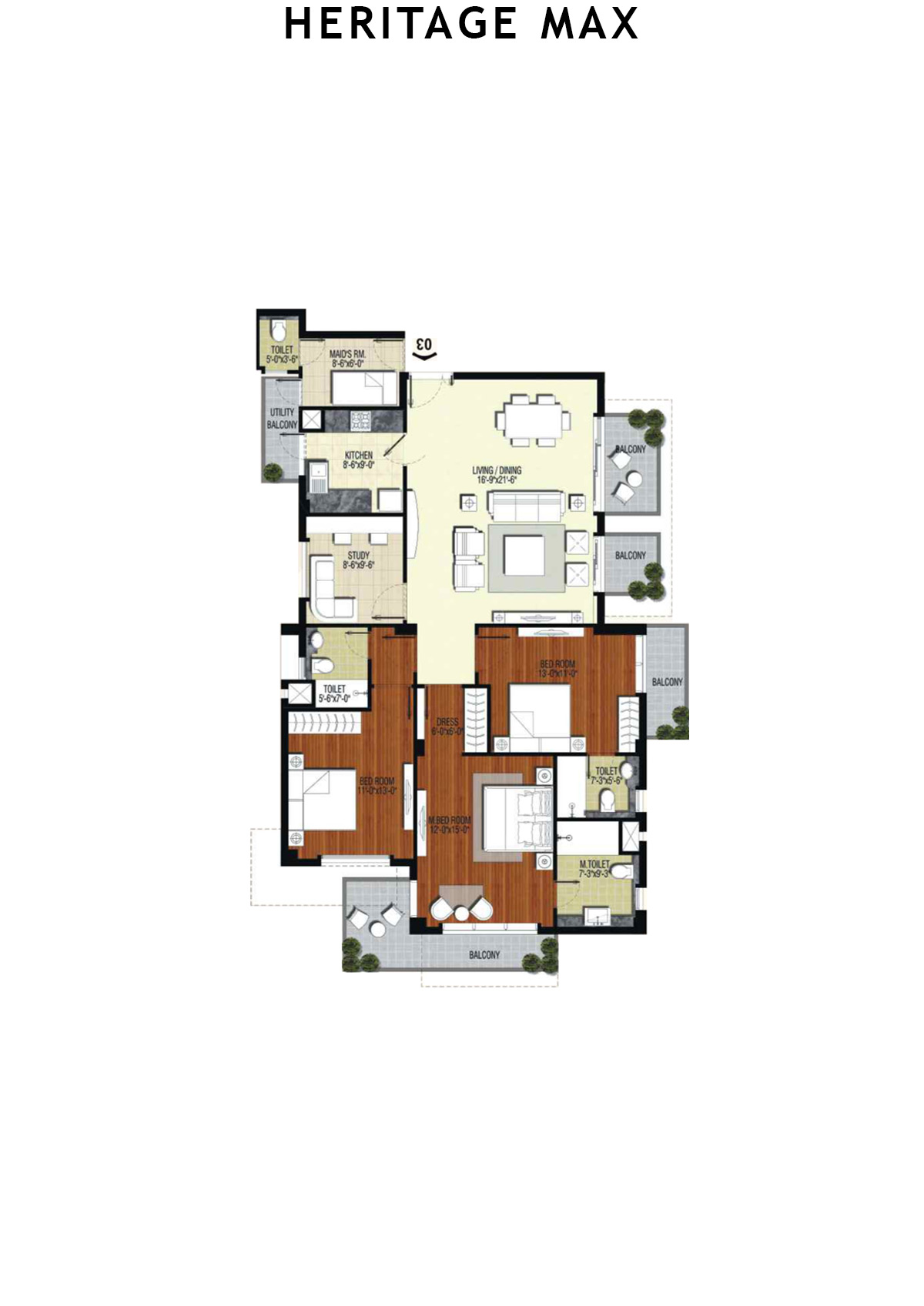 Heritage Max Tower C Unit 3 Floor Plan