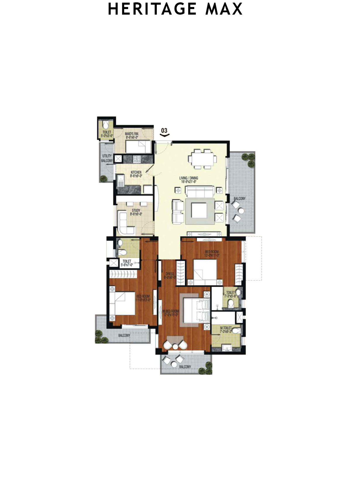 Heritage Max Tower C Unit 3 Floor Plan