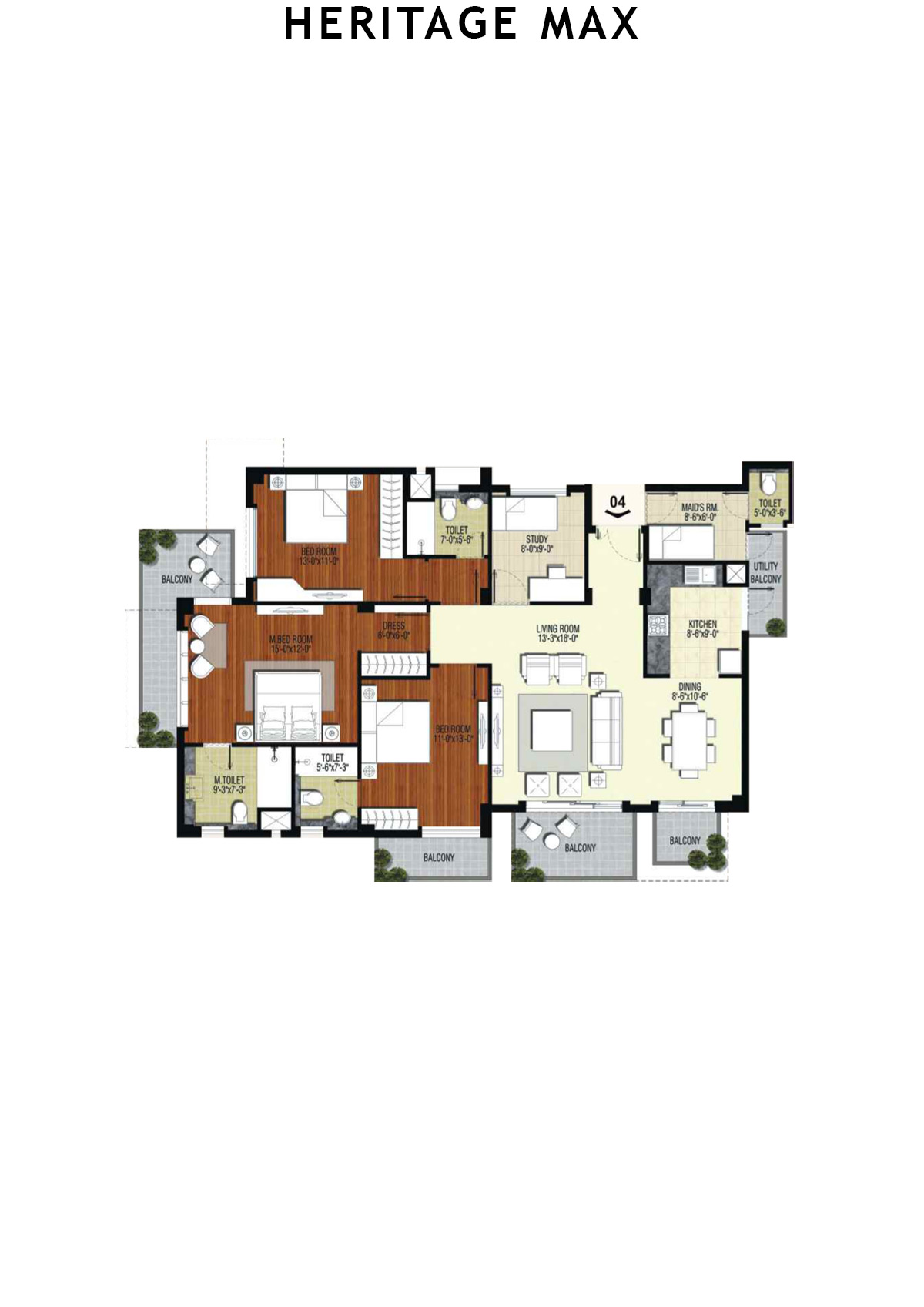 Heritage Max Tower C Unit 4 Floor Plan