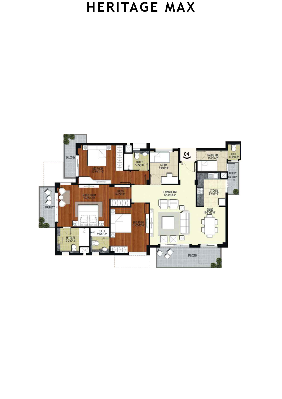 Heritage Max Tower C Unit 4 Floor Plan