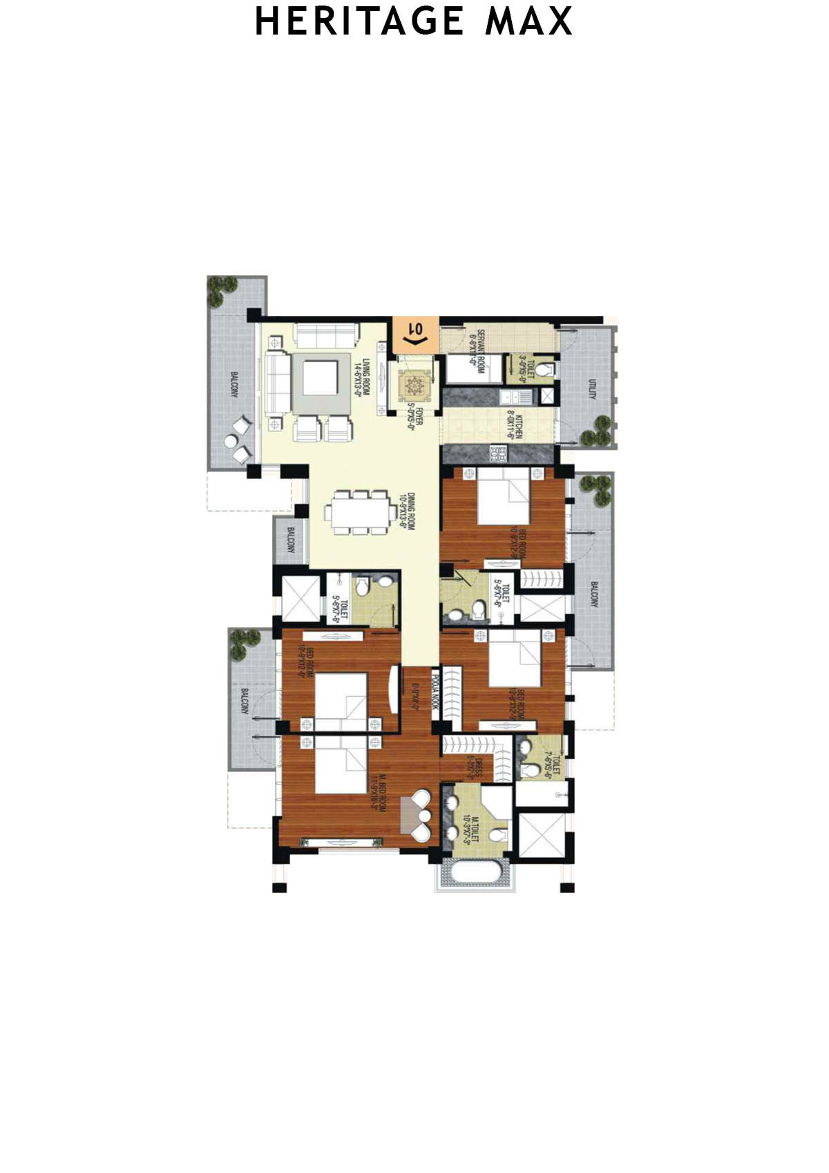 Heritage Max Tower E Unit 1 Floor Plan