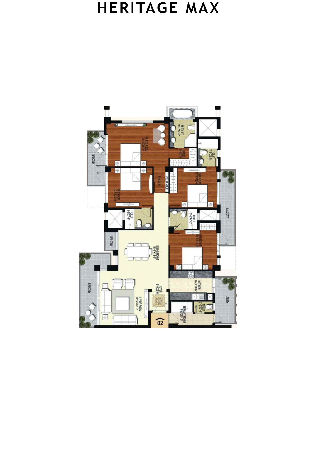 Heritage Max Tower E Unit 2 Floor Plan