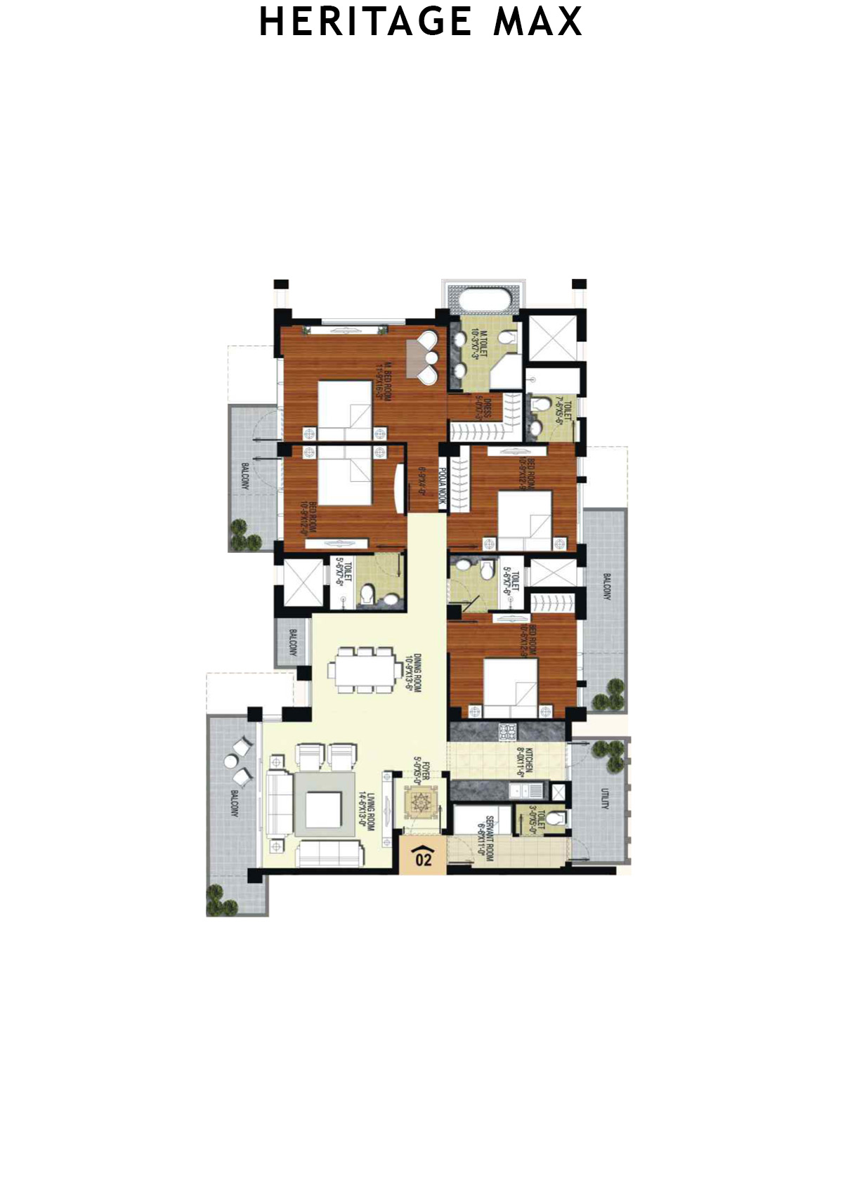 Heritage Max Tower E Unit 2 Floor Plan